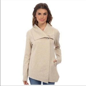 Kensie Mally Ponte Cream Snap Jacket, Size Large